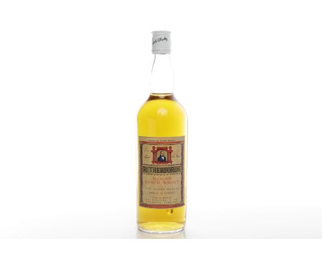 RUTHERFORD'S
Blended Scotch Whisky. Blended and bottled by Rutherford & Co., Edinburgh, Scotland. Full bottle size, no capaci