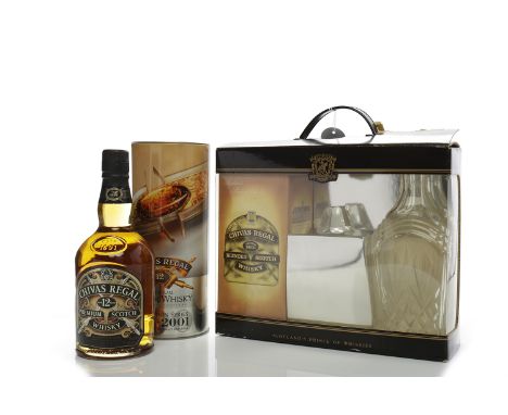 CHIVAS REGAL AGED 12 YEARS
Blended Scotch Whisky. 70cl, 40% volume, in 200 year commemorative tin. 
CHIVAS REGAL 12 YEAR OLD 