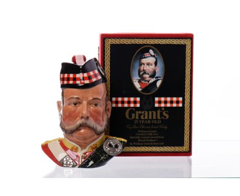 GRANT'S 25 YEAR OLD
Blended Scotch Whisky. 750ml, 43% volume. In Royal Doulton Character jug with stopper and velour presenta