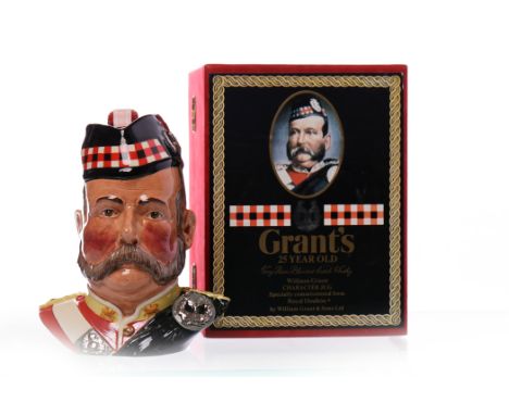 GRANT'S 25 YEAR OLD
Blended Scotch Whisky, in Royal Doulton Character jug, 750ml, 43% volume. In velour presentation box, wit