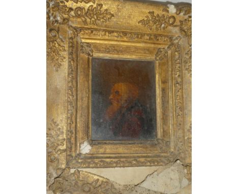 Artist unknown - oil on boardBust portrait of an elderly male, 4½" x 4" (af)