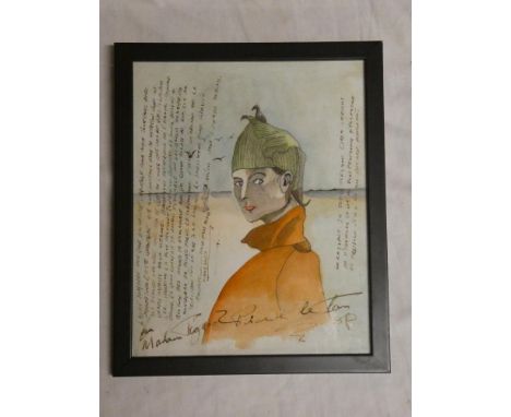 Pierre Le Ton - watercolourA French female bust portrait, signed, 9½" x 7½"