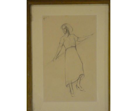 H**C**Deykin - pencilStudy of standing female leaning against a handrail, dated April '17, 10½" x 6½"