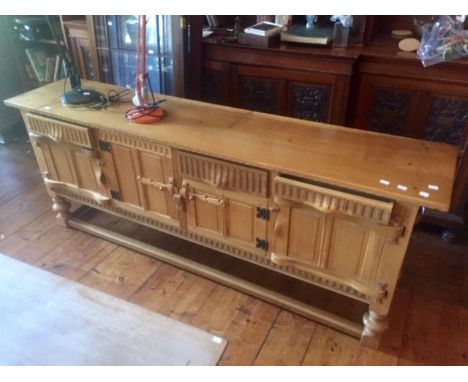 A Rupert Griffiths oak joined dresser base / sideboard, in the Arts and Crafts manner, traditionally made, comprising two dee