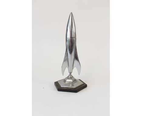 Chromium plated rocket lighter. Height 27cm