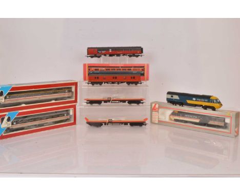 Lima and Hornby HST 00 gauge  Locomotives and Coaching stock (9), including Lima class 43 Power Car Swallow livery 43051 with