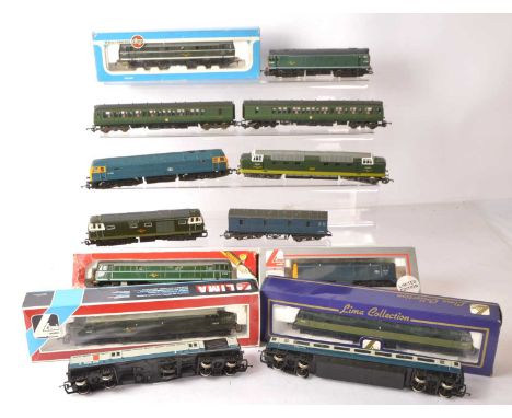 Lima Hornby Airfix 00 gauge BR Diesel Locomotives and Units with Hornby and Lima coaches  (14), Lima 205203 blue class 20  Bo
