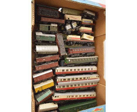 Lima Marklin and other makers H0 gauge Coaches and freight wagons (48), many heavily modified and partially repainted, Lima D