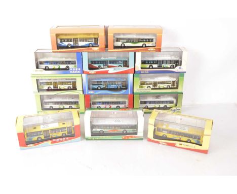 Creative Master Northcord 1:76 Scale Far Eastern Single Deck Buses Sunwin Volvos (14),  all cased with card sleeves, CNBUS 10