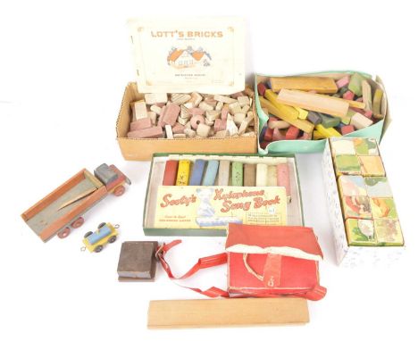 Lotts Bricks wooden Toys Sooty Xylophone and other items, Loose Lotts Bricks with Instruction Manual for Series 1-3, 20 woode