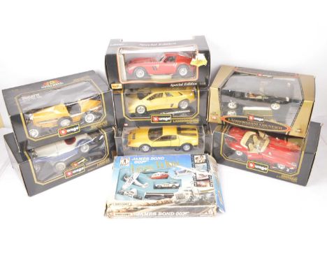 Modern Diecast Vehicles (55+), al boxed vintage and modern cars, 1:18 scale models all with damage, Burago (5), Maisto (1), C