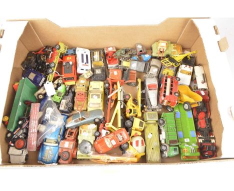 Vintage and Modern Playworn Diecast Vehicles (80+), vintage and modern private, commercial, emergency and other vehicles in v