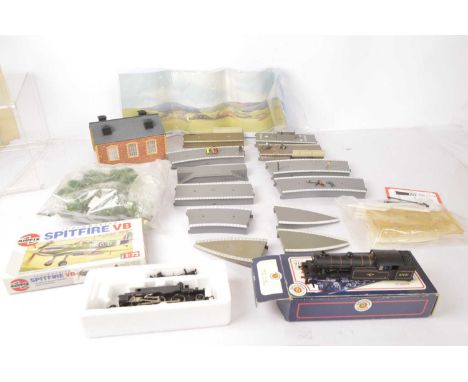 Assorted 00 gauge scenic accessories buildings wiring  and a dismantled Bachmann Locomotive (qty), Bachmann 31601 V1 class 2-