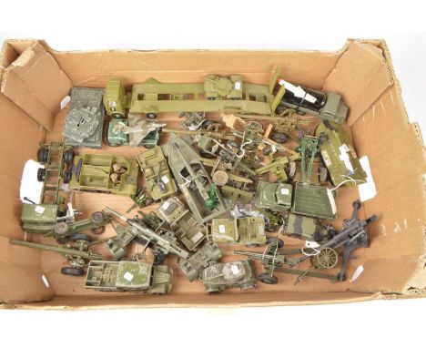 Vintage and Modern Playworn Military Diecast (80+), various examples in various scales,  includes Dinky, Corgi, Matchbox, Lon