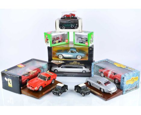 Modern 1:18 Scale and Smaller Diecast Vehicles (12), 1:18 scale cars, Hotwheels 25733 F355 Ferrari Spider, American Muscle 78