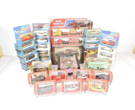 Modern Diecast Vehicles (50), all boxed/cased, vintage and modern private, military and commercial vehicles, Burago 1:18 scal