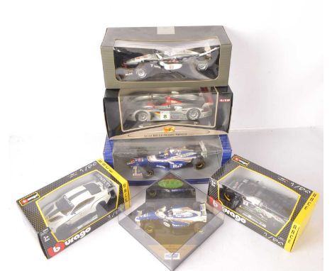 1:18 Scale and Smaller Diecast Competition Cars (6), all boxed/cased, 1:18 scale, Minichamps B6 696 0220 Mercedes Benz F1 Dav