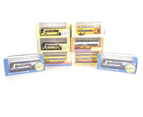 Creative Master Northcord 1:76 Scale Far Eastern Double Deck Buses (8), all cased with card sleeves, Mitsubishi Fuso Aero Kin