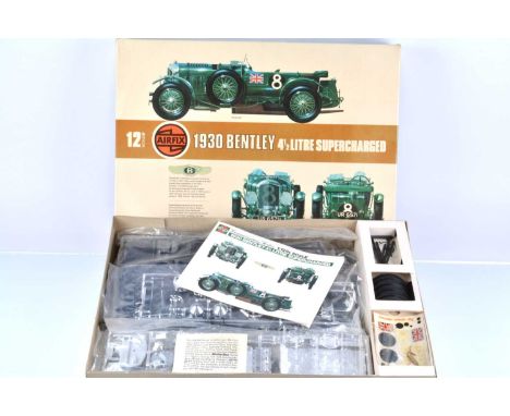 Airfix 1:12 Scale Unmade Kit 1930 Bentley,  boxed 09398-1 1930 Bentley 4.5 Litre Supercharged, with packaged contents, decals