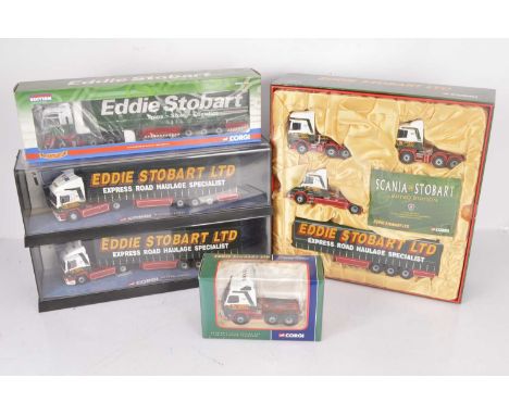 Corgi Eddie Stobart Haulage Vehicles (5), all cased/boxed 1:50 scale, CC99155 Scania at Stobart four model set with booklet, 