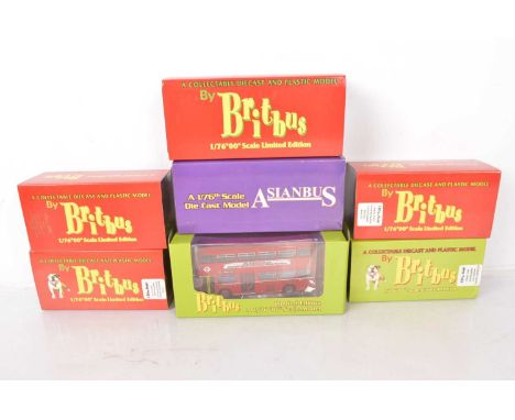 Britbus 1:76 Scale Scania Metropolitan Double Deck Buses (7), all boxed/cased, with card sleeves,  6213 LT, 6105 Culture Bus 