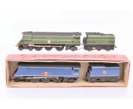 Graham Farish 00 Gauge 1950's Merchant Navy and Battle of Britain Class Locomotives and Tenders both modified for 3-Rail oper