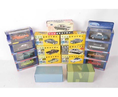 Vanguards By Lledo and Corgi Ford Cars (17), all boxed/cased, Corgi, Sierras BA1002 Moondust Silver, VA10000 Nouveau Red, Cap