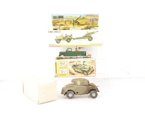 Vintage Military Models by Dinky Britains and Triang Minic, all boxed, Dinky 615 US Jeep with Howitzer, VG, with box insert, 