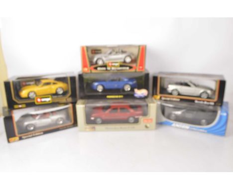 1:18 Scale Diecast Modern German Cars (7), all boxed, Mercedes Benz, Sun Star 1151 E320 in red, Anson 60307 CLK in grey, Mais