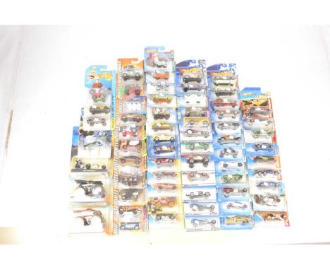 Hotwheels 2000s 1:64 Scale Diecast Models (60), all bubble packed and carded, includes some models from TV and film, VG-E, pa