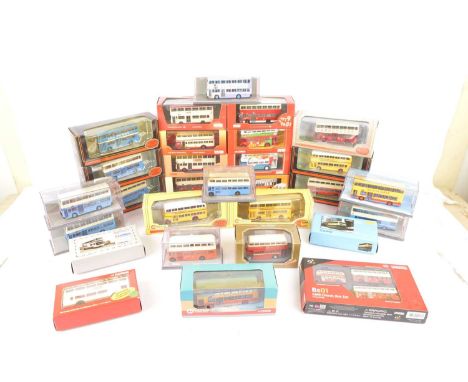 Modern Diecast 1:76 Scale and Other Vintage Far Eastern Double Deck Buses (29), all cased/boxed, Exclusive First Editions, Da