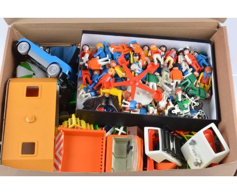 Large collection of early Playmobil Figures and Accessories (large qty), including various adult figures (42) Children (25), 