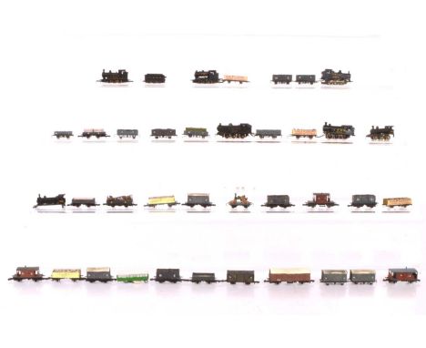 Marklin and other Z gauge British Outline Locomotives and freight wagons mostly in LNER liveries (34), various black 0-6-0 si