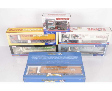 Corgi Modern Diecast Haulage Vehicles (6), all boxed, 1:50 scale, articulated trucks,  CC12924 Scania Topline Westfield Trans