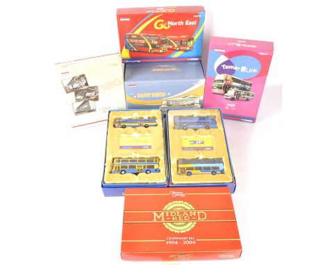 Corgi Original Omnibus 1:76 Scale Vintage and Modern Public Transport Sets, (7), all boxed, OM99172 Metrobus single and doubl