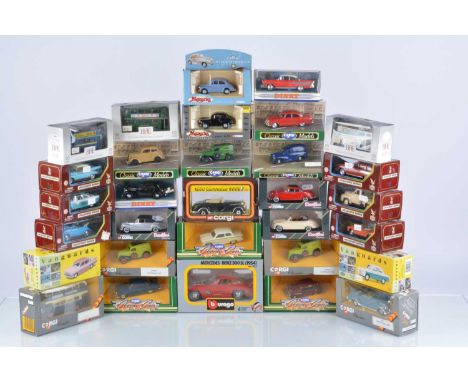 Modern Diecast Postwar Commercial and Private Vehicles (31), all boxed, Burago 1:24 scale 0122 Mercedes Benz 300SL 1954, 1:43