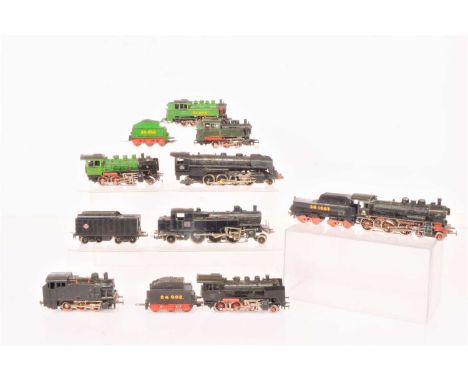 Lima Marklin and scratch built Steam Locomotives and tenders H0 gauge  (8), all modified for 3-Rail Stud DC pickup and heavil