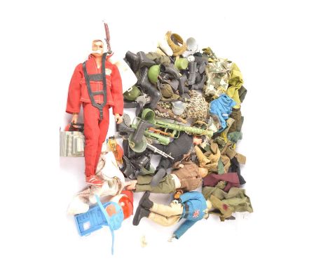 Action Man style Figures and uniforms and accessories and Six Million Dollar Man and Accessories (qty) , Hasbro and Palitoy (