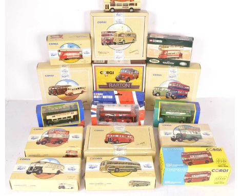 Corgi Vintage and Modern Public Transport Models (16), all boxed, Corgi Classics, Thornycroft buses, 96987 General, 96992 Nor