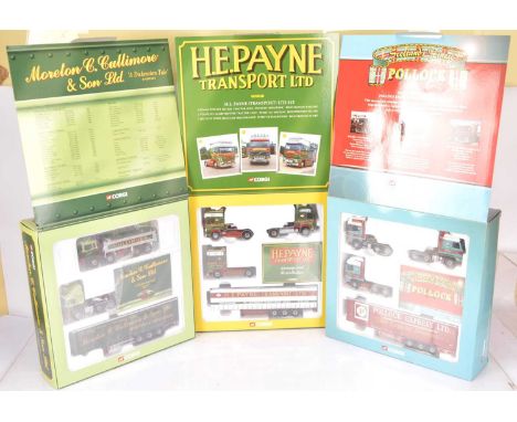 Corgi Haulage Box Sets,  three boxed multi vehicle sets, 1:50 scale, CC99130 Scotland's Finest Pollock (Scotrans) Musselburgh