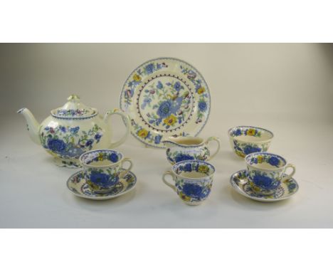 Collection Of Masons Ironstone, Regency Pattern Comprising Tea Pot, 3 Cups, 2 Saucers, Sugar Bowl, Large Plate And Milk Jug