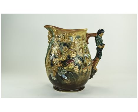 Royal Doulton Impressive Dickens Dream Jug / Pitcher with Little Jo Handle and Depicting a Multitude of Charles Dickens Chara