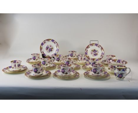 Cauldon China Good Quality ( 38 ) Piece Tea Service. Comprises 12 Trios, 1 Large Sugar Bowl & 1 Milk Jug. c.1930's. Excellent