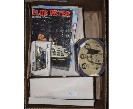 Mixed Lot Of Collectables Comprising a Hardstone Egyptian Scarab Beetle, Advertising Tins, 2 Models Of Yesteryear, Pinnochio 