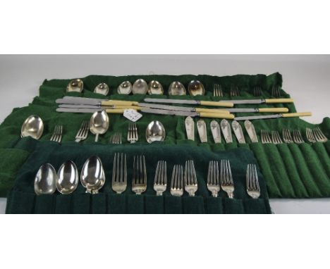 A Collection of Good Quality Assorted Vintage Silver Plated Flatware. Comprises Spoons, Forks and Knives ( 54 ) Pieces In Tot