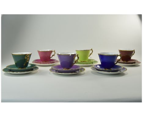 Kent Bone China Multi - Colour ( 12 ) Piece Tea-Service. 