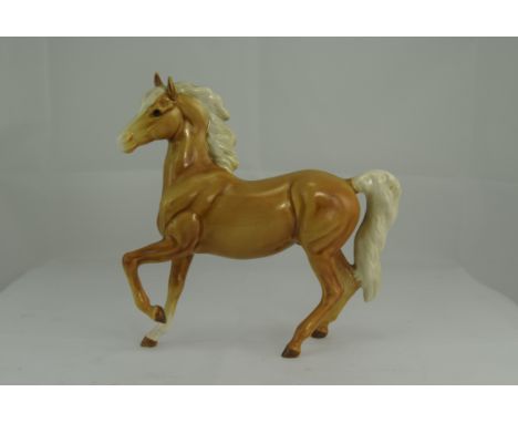 Beswick Horse Figure ' Prancing Arab Type ' Model Num 1261, First Version, Palomino. Designer A. Gredington. Issued 1952, Hei