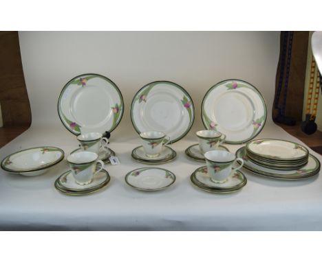 Part Royal Doulton Vogue Collection Dinner Set Comprising 6 Dinner Plates, 6 Smaller Plates, 5 Cups, 6 Saucers, 5 Side Plates