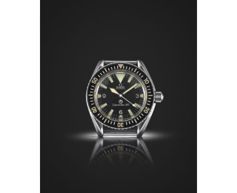 A gentleman's steel Omega Seamaster 300 Edition wristwatch The round black dial with luminous applied tritium indices, large 