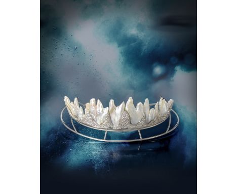 A diamond and cultured freshwater pearl 'Fire &amp; Ice' Tiara by Geoffrey Rowlandson, c.2000, set with six cultured freshwat